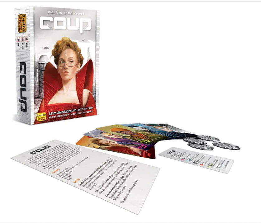 Indie Boards and Cards | Coup | Card Game | Ages 14+ | 2-6 Players | 15 Minute Playing Time - Slobuy