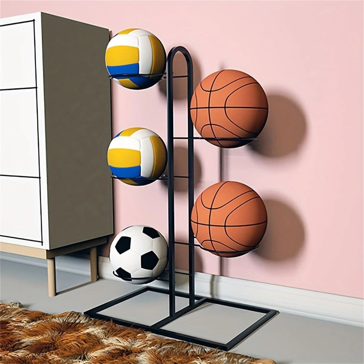 Indoor Children Basketball Storage Rack Put Ball Football Storage Basket Placed Rack Kindergarten Volleyball Stand Holder Space - Slobuy