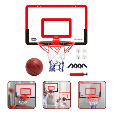 Indoor Children Safety Funny Game Kids Mini Home Exercise Basketball Hoop Set Wall Frame Stand Lifting Basket Hanging Backboard - Slobuy