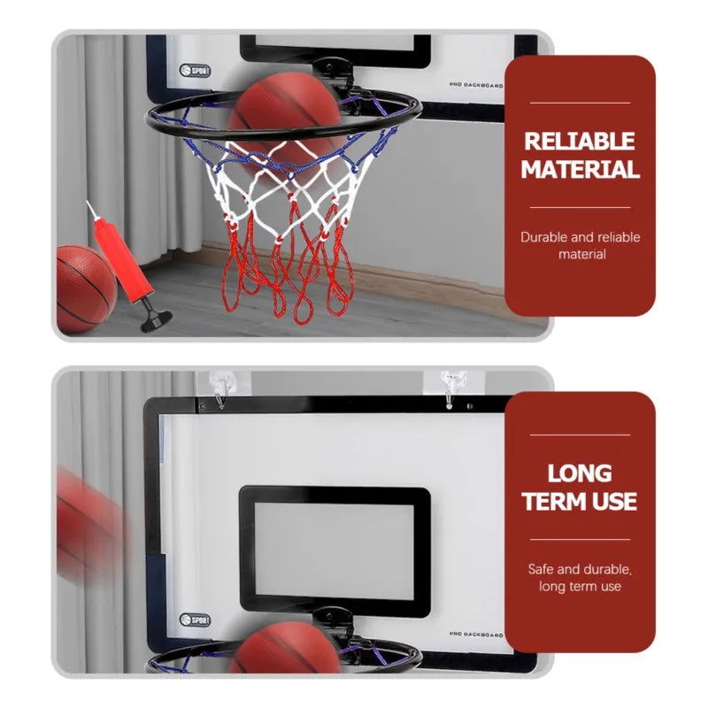Indoor Children Safety Funny Game Kids Mini Home Exercise Basketball Hoop Set Wall Frame Stand Lifting Basket Hanging Backboard - Slobuy
