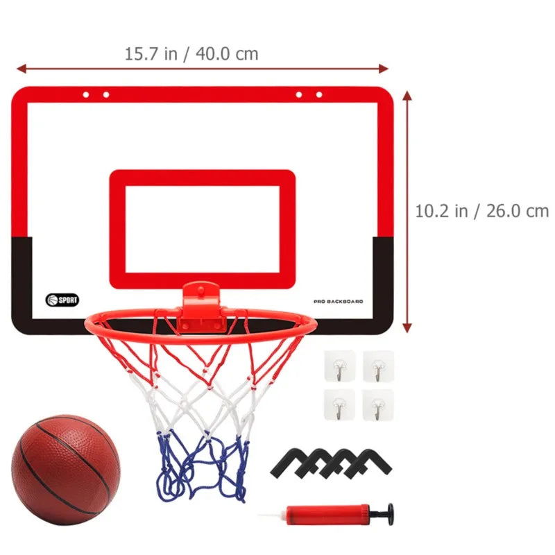 Indoor Children Safety Funny Game Kids Mini Home Exercise Basketball Hoop Set Wall Frame Stand Lifting Basket Hanging Backboard - Slobuy
