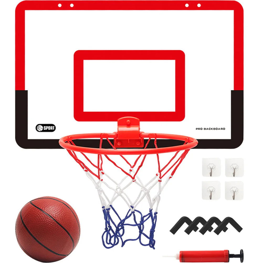 Indoor Children Safety Funny Game Kids Mini Home Exercise Basketball Hoop Set Wall Frame Stand Lifting Basket Hanging Backboard - Slobuy