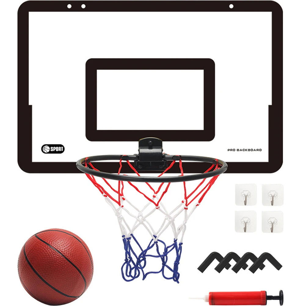 Indoor Children Safety Funny Game Kids Mini Home Exercise Basketball Hoop Set Wall Frame Stand Lifting Basket Hanging Backboard - Slobuy