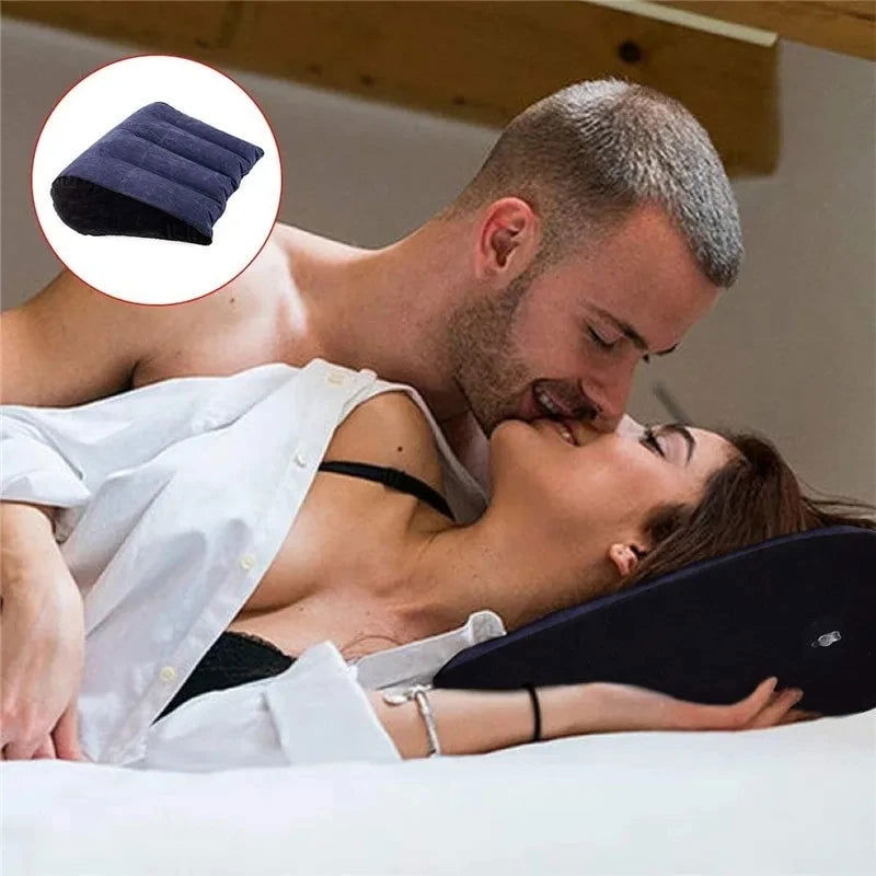 Inflatable Travel Pillow Multifunctional Body Pillow Lumbar Yoga Pillow Travel Positions Support Air Cushion Triangular Pillow - Slobuy