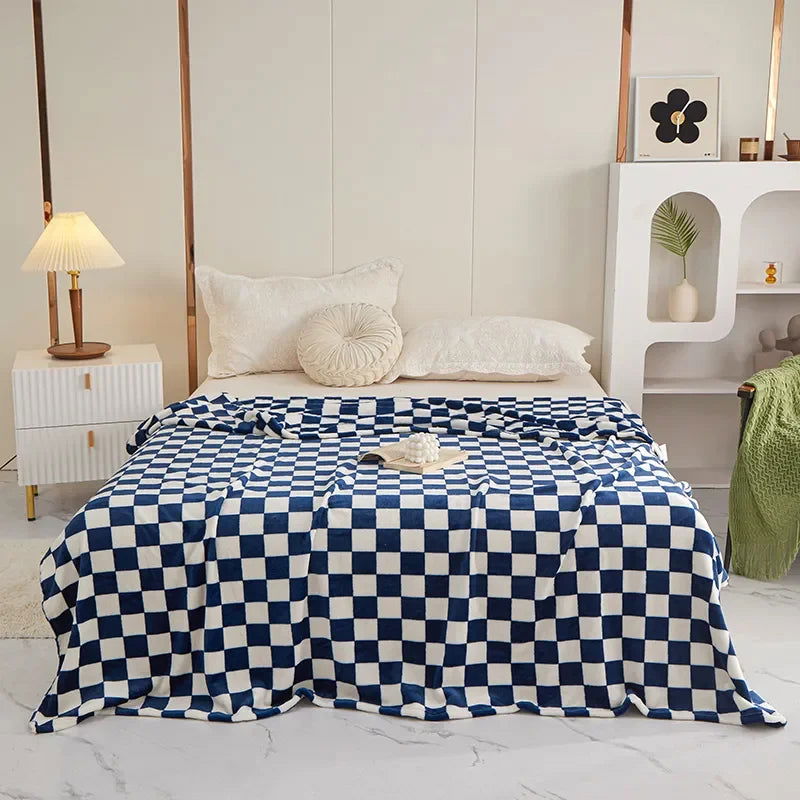 Ins Checkerboard Blanket Classic Plaid Sofa Blanket Spring and Summer Air Conditioning Blanket Office Nap Shawl Cushion Sofa 담요 - Slobuy