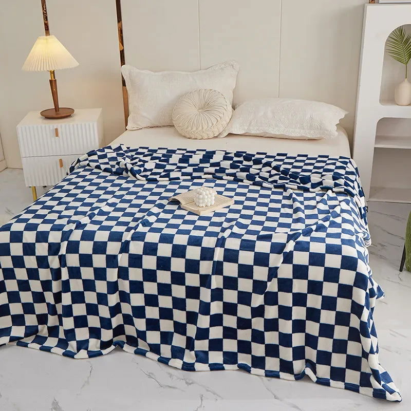 Ins Checkerboard Blanket Classic Plaid Sofa Blanket Spring and Summer Air Conditioning Blanket Office Nap Shawl Cushion Sofa 담요 - Slobuy