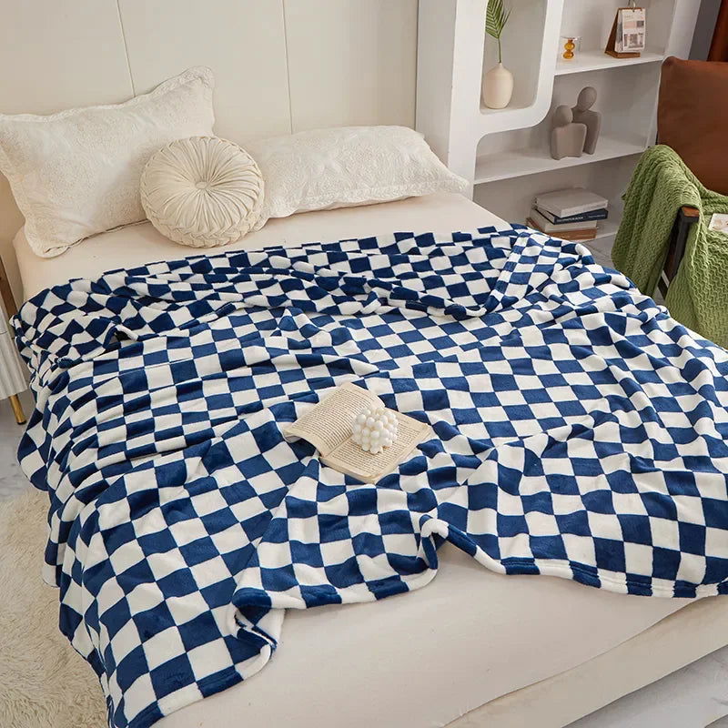 Ins Checkerboard Blanket Classic Plaid Sofa Blanket Spring and Summer Air Conditioning Blanket Office Nap Shawl Cushion Sofa 담요 - Slobuy