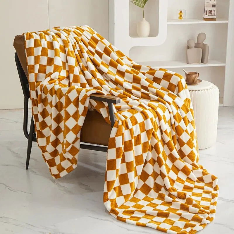 Ins Checkerboard Blanket Classic Plaid Sofa Blanket Spring and Summer Air Conditioning Blanket Office Nap Shawl Cushion Sofa 담요 - Slobuy