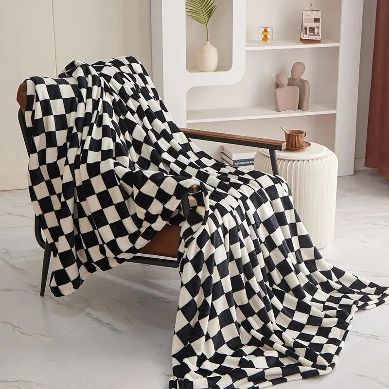 Ins Checkerboard Blanket Classic Plaid Sofa Blanket Spring and Summer Air Conditioning Blanket Office Nap Shawl Cushion Sofa 담요 - Slobuy