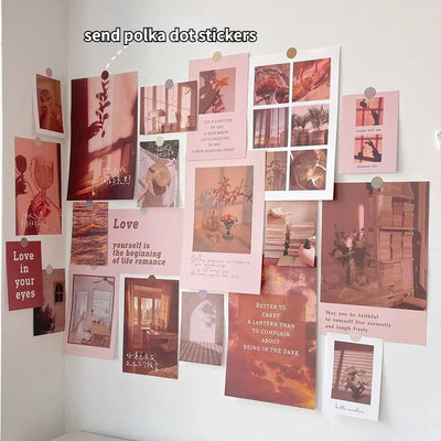 Ins Nordic Retro Wall Decorative Photo Card Stickers Bedroom Art Postcard Decoration DIY Wall Card Stickers Photography Props - Slobuy