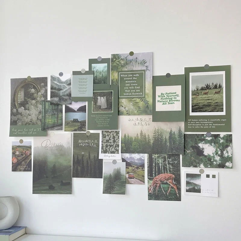 Ins Nordic Retro Wall Decorative Photo Card Stickers Bedroom Art Postcard Decoration DIY Wall Card Stickers Photography Props - Slobuy