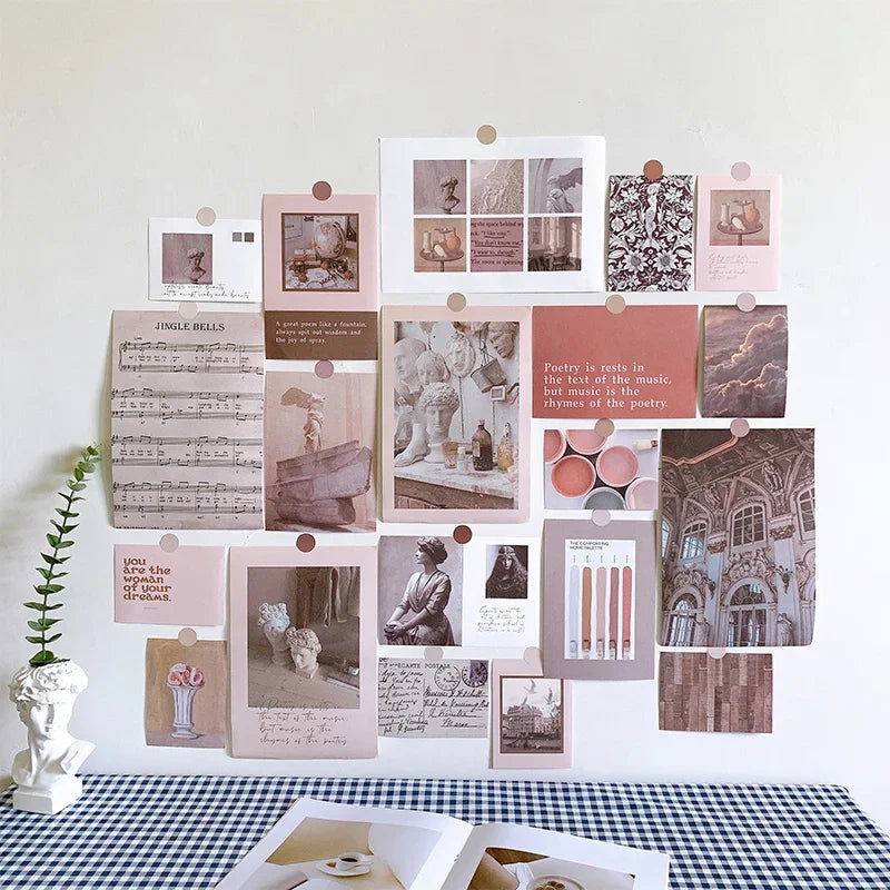 Ins Nordic Retro Wall Decorative Photo Card Stickers Bedroom Art Postcard Decoration DIY Wall Card Stickers Photography Props - Slobuy