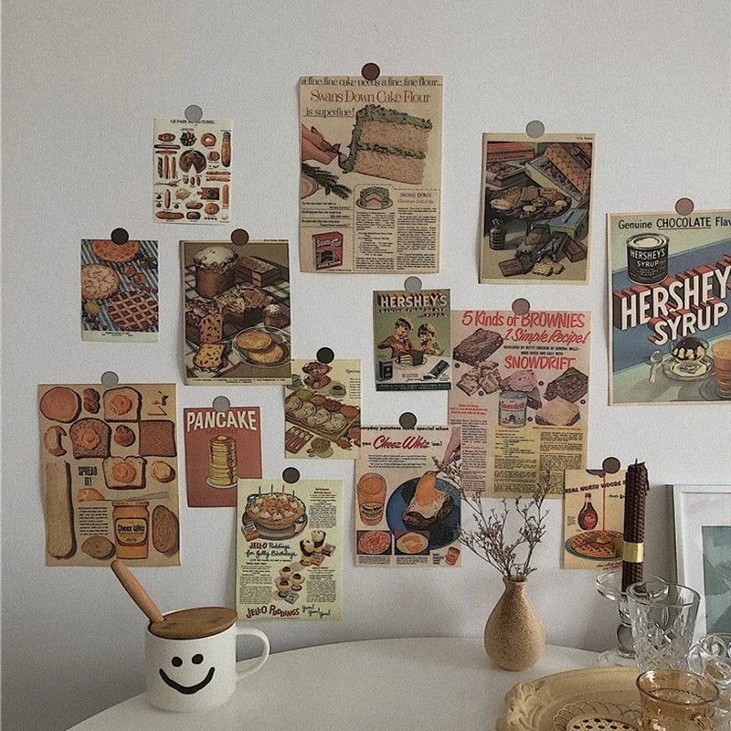 Ins Nordic Retro Wall Decorative Photo Card Stickers Bedroom Art Postcard Decoration DIY Wall Card Stickers Photography Props - Slobuy