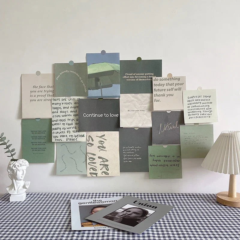 Ins Nordic Retro Wall Decorative Photo Card Stickers Bedroom Art Postcard Decoration DIY Wall Card Stickers Photography Props - Slobuy