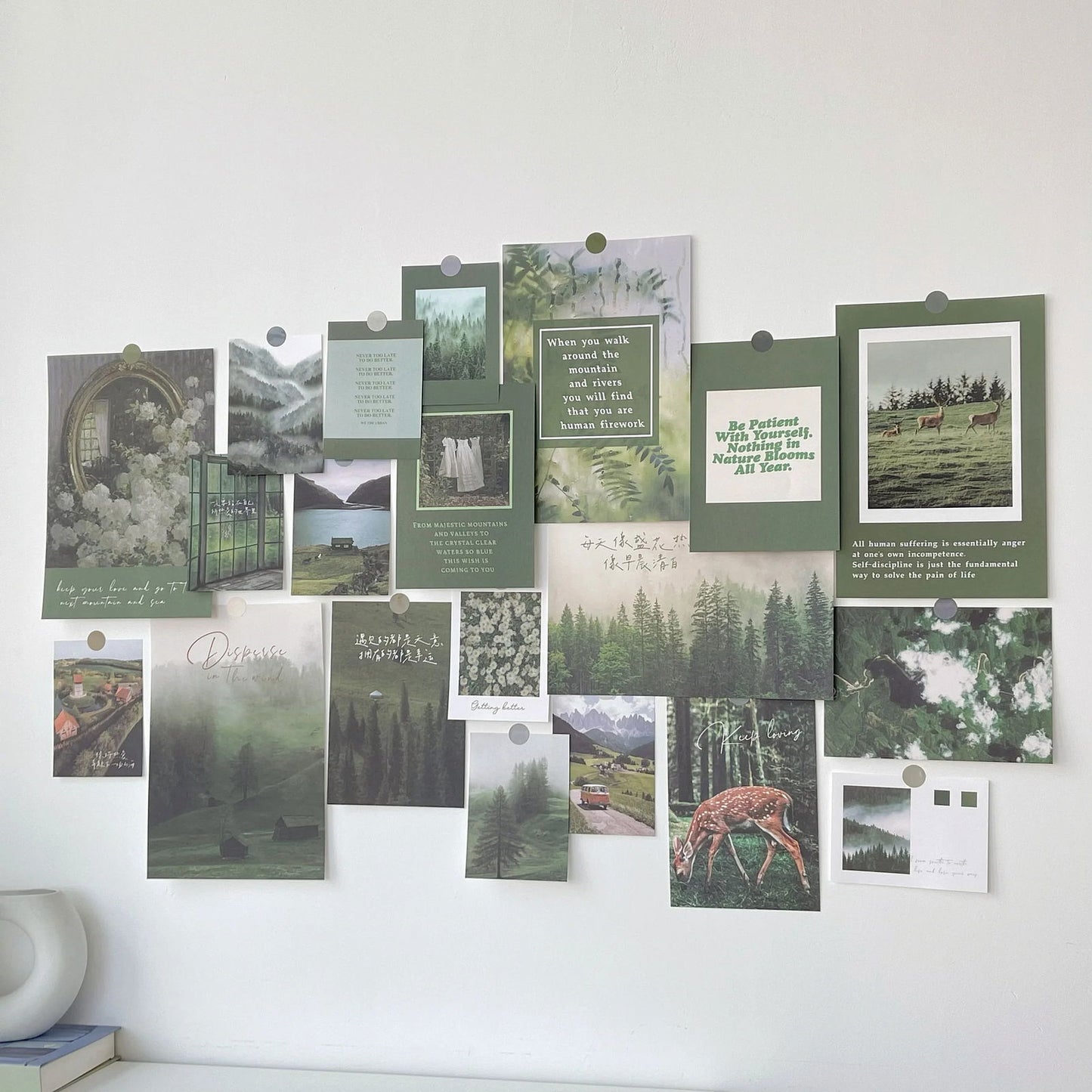 Ins Nordic Retro Wall Decorative Photo Card Stickers Bedroom Art Postcard Decoration DIY Wall Card Stickers Photography Props - Slobuy