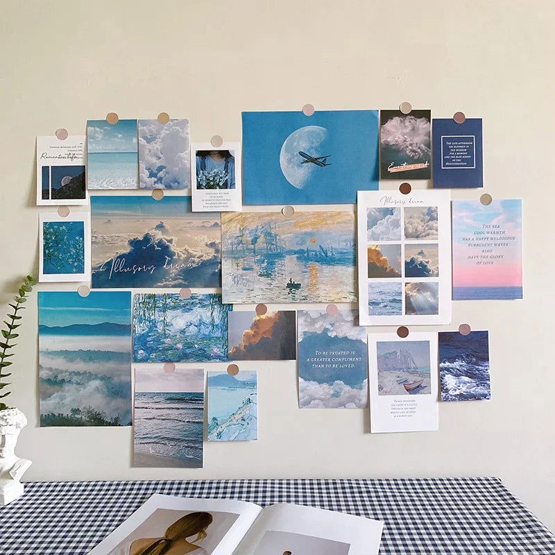 Ins Nordic Retro Wall Decorative Photo Card Stickers Bedroom Art Postcard Decoration DIY Wall Card Stickers Photography Props - Slobuy