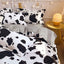 Ins Style Duvet Cover Set with Flat Sheet Pillowcases Cute Orange Cherry Crow Printed Single Double Queen Size Girls Bedding Kit - Slobuy