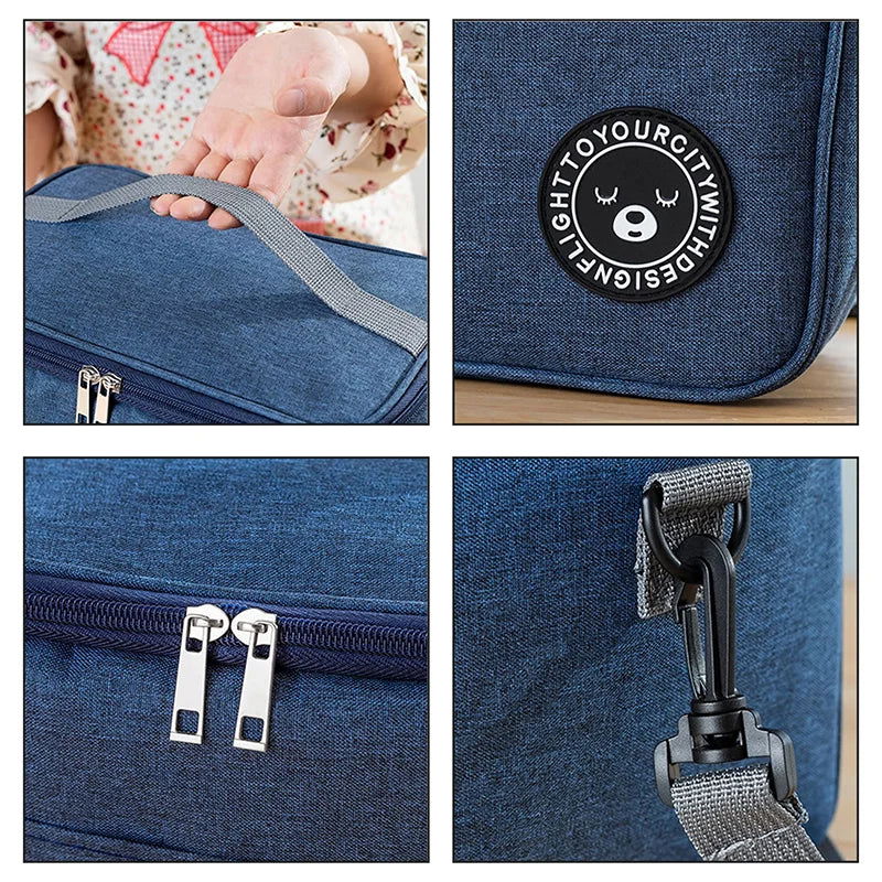 Insulated Lunch Bag for Women Working Office Rice Container Food Storage Thermal Bags Kids Portable Camping Picnic Bento Box - Slobuy