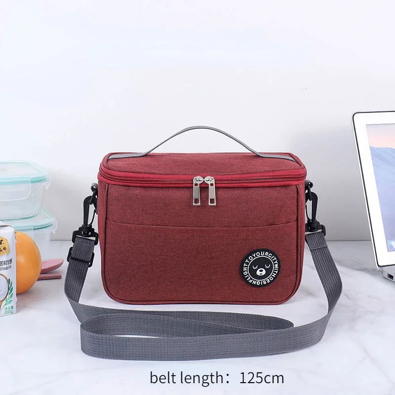 Insulated Lunch Bag for Women Working Office Rice Container Food Storage Thermal Bags Kids Portable Camping Picnic Bento Box - Slobuy