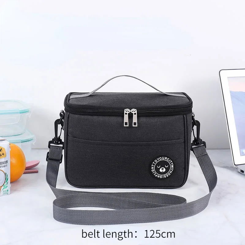Insulated Lunch Bag for Women Working Office Rice Container Food Storage Thermal Bags Kids Portable Camping Picnic Bento Box - Slobuy