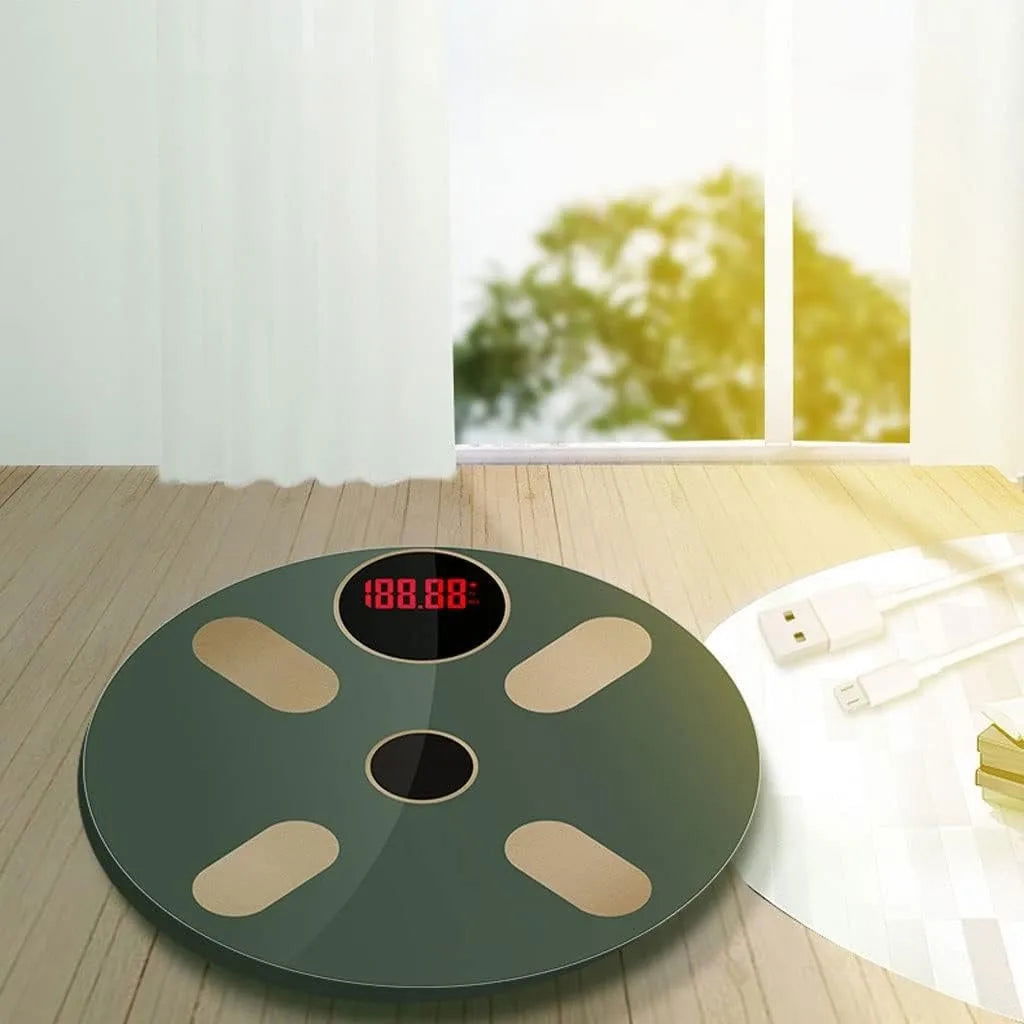 Intelligent Bluetooth Body Fat Scale Weight Scale Home Electronic Scale for Bathroom with Auto Retractable Trim Tape Measure - Slobuy