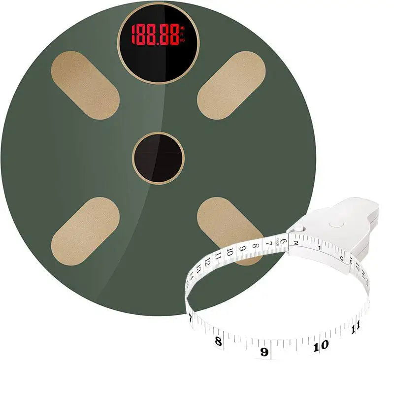 Intelligent Bluetooth Body Fat Scale Weight Scale Home Electronic Scale for Bathroom with Auto Retractable Trim Tape Measure - Slobuy