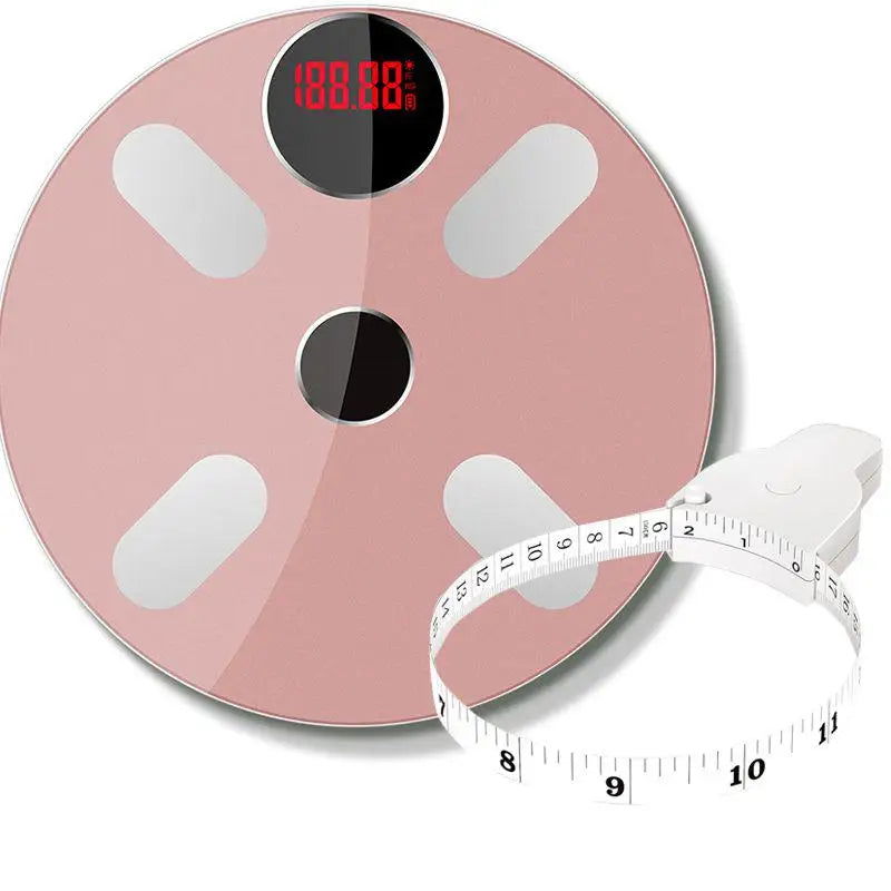 Intelligent Bluetooth Body Fat Scale Weight Scale Home Electronic Scale for Bathroom with Auto Retractable Trim Tape Measure - Slobuy