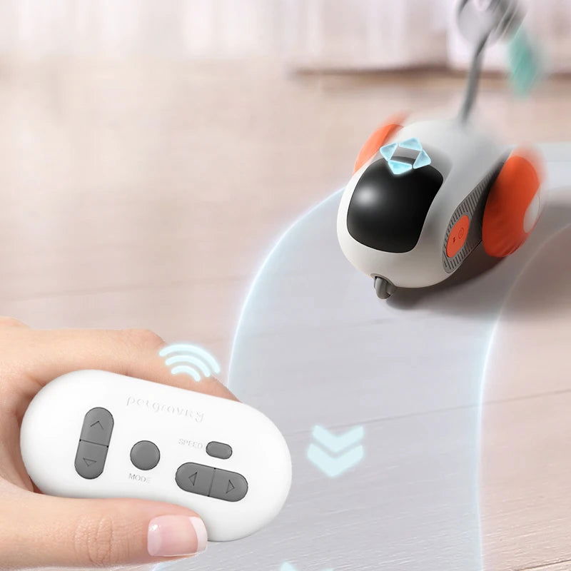 Intelligent Sports Car Remote Control Electric Cat Toys Entertainment Fun Pet Mice Interactive Feathers Cat Sticks Kitten Toy - Slobuy