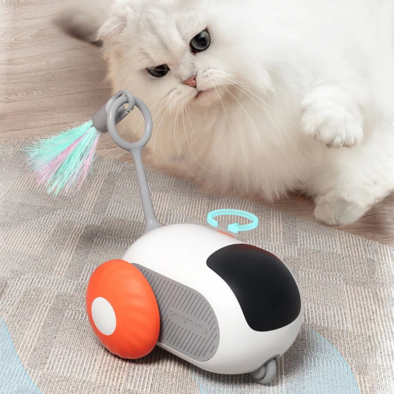 Intelligent Sports Car Remote Control Electric Cat Toys Entertainment Fun Pet Mice Interactive Feathers Cat Sticks Kitten Toy - Slobuy