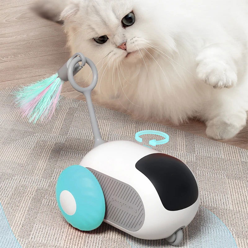 Intelligent Sports Car Remote Control Electric Cat Toys Entertainment Fun Pet Mice Interactive Feathers Cat Sticks Kitten Toy - Slobuy