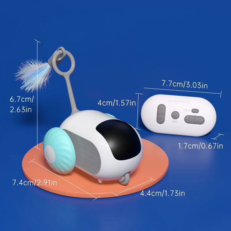 Intelligent Sports Car Remote Control Electric Cat Toys Entertainment Fun Pet Mice Interactive Feathers Cat Sticks Kitten Toy - Slobuy