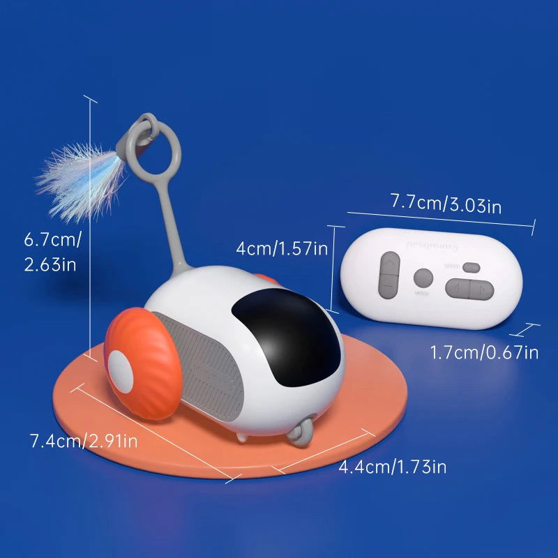 Intelligent Sports Car Remote Control Electric Cat Toys Entertainment Fun Pet Mice Interactive Feathers Cat Sticks Kitten Toy - Slobuy