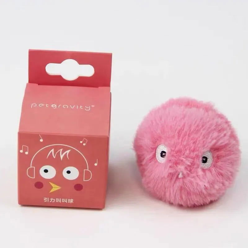 Interactive Ball Smart Cat Toys Plush Electric Catnip Training Toy Kitten Touch Sounding Pet Product Squeak Toy Ball - Slobuy