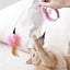 Interactive Cat Toys Funny Feather Teaser Stick with Bell Pets Collar Kitten Playing Teaser Wand Training Toys for Cats Supplies - Slobuy