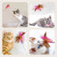 Interactive Cat Toys Funny Feather Teaser Stick with Bell Pets Collar Kitten Playing Teaser Wand Training Toys for Cats Supplies - Slobuy