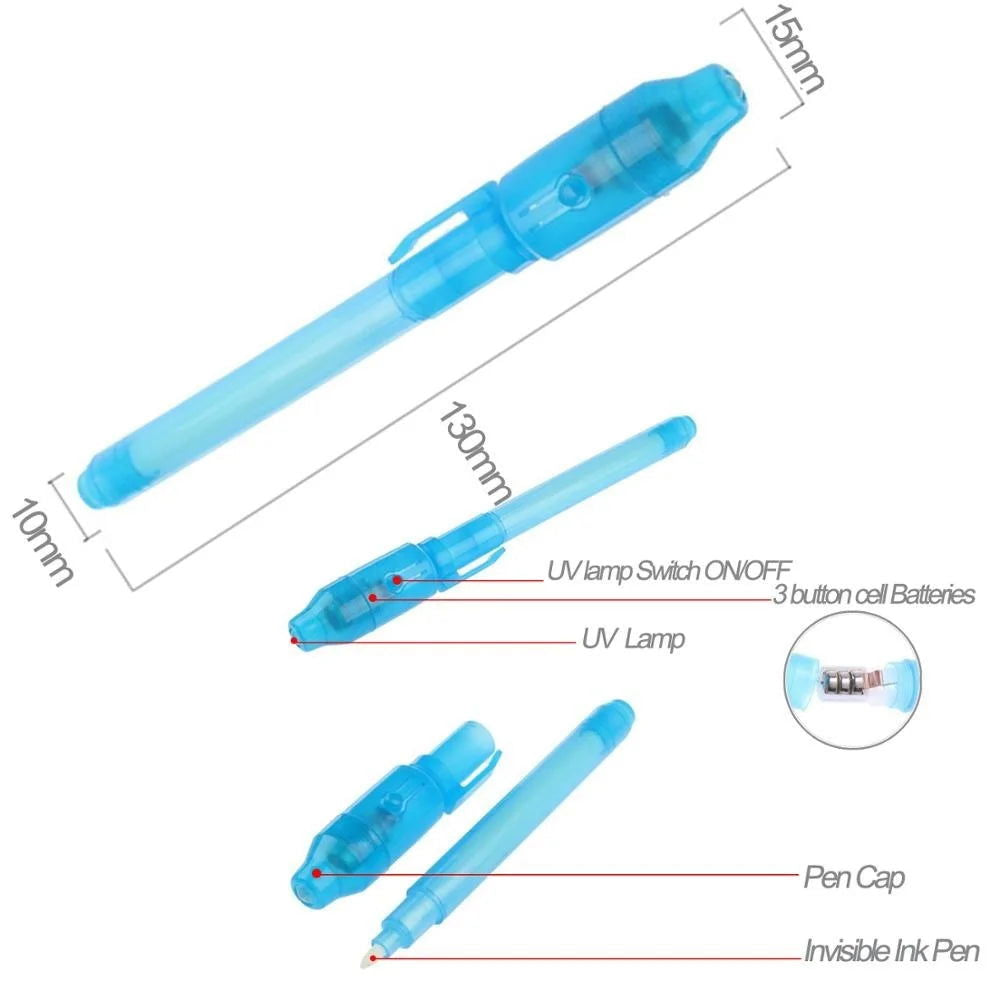 Invisible Ink Pen 12 PCS, Spy Pen with UV Light, Magic Marker for Secret Message,Treasure Box Prizes,Kids Party Favors,Toys Gift - Slobuy