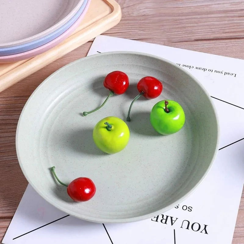 Inyahome Unbreakable Dinner Plates Cafeteria Reusable Plate Food Trays Dishwasher & Microwave Safe Easy To Clean BPA Free Red - Slobuy
