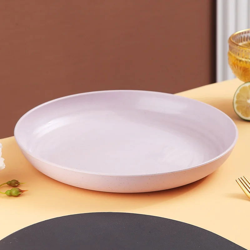 Inyahome Unbreakable Dinner Plates Cafeteria Reusable Plate Food Trays Dishwasher & Microwave Safe Easy To Clean BPA Free Red - Slobuy