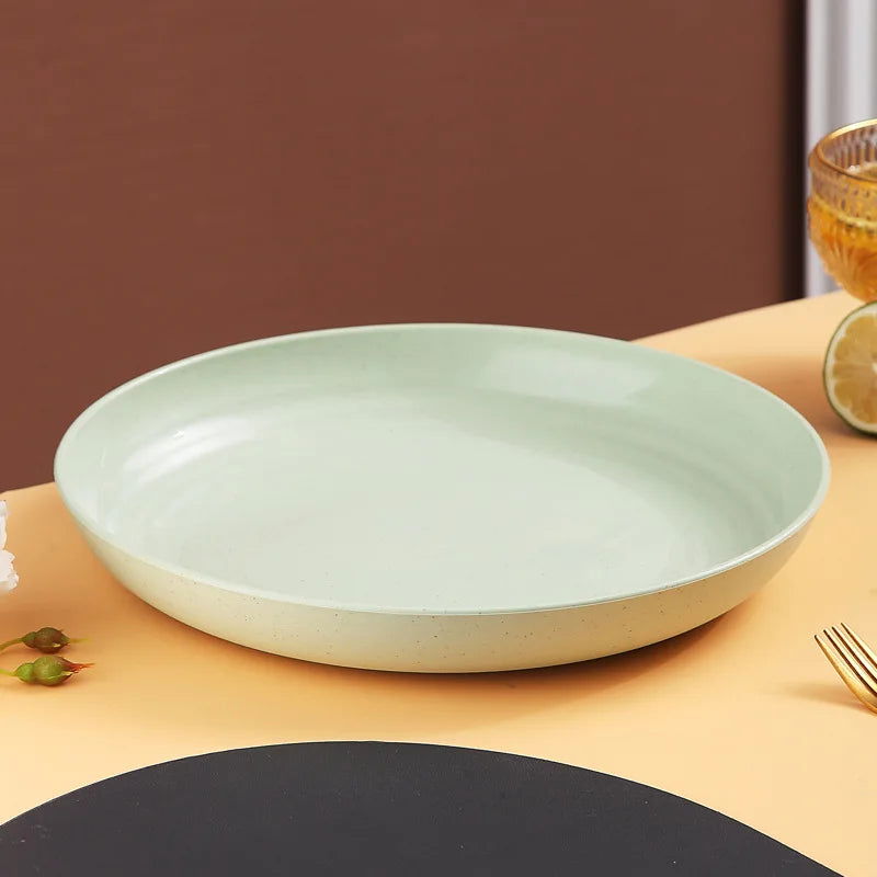 Inyahome Unbreakable Dinner Plates Cafeteria Reusable Plate Food Trays Dishwasher & Microwave Safe Easy To Clean BPA Free Red - Slobuy