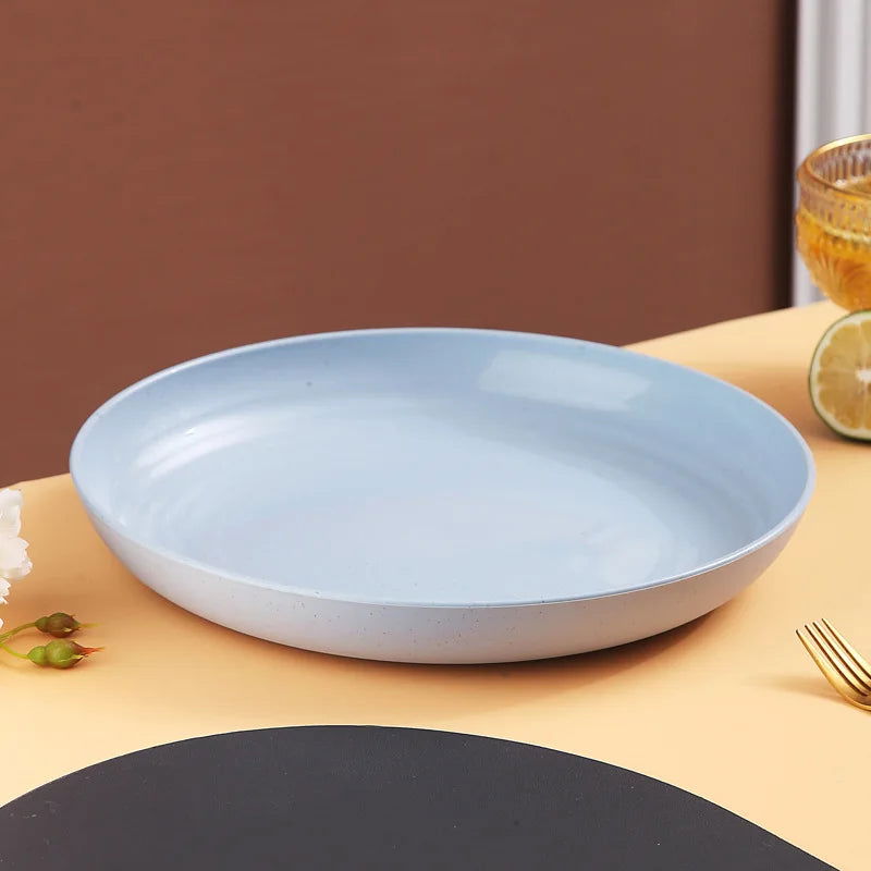 Inyahome Unbreakable Dinner Plates Cafeteria Reusable Plate Food Trays Dishwasher & Microwave Safe Easy To Clean BPA Free Red - Slobuy