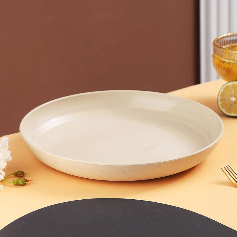 Inyahome Unbreakable Dinner Plates Cafeteria Reusable Plate Food Trays Dishwasher & Microwave Safe Easy To Clean BPA Free Red - Slobuy