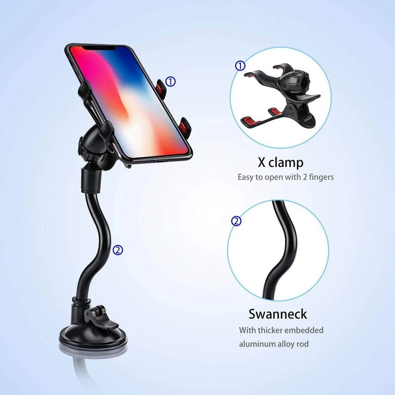 For Samsung/Iphone Universal Suction Cup Sucker Car Windshield Mount Phone Holder,Dashboard Stand Glass Sticky Bracket Stents - Slobuy