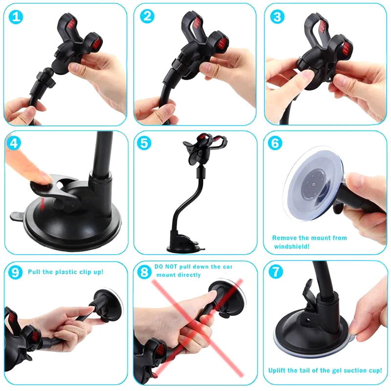 For Samsung/Iphone Universal Suction Cup Sucker Car Windshield Mount Phone Holder,Dashboard Stand Glass Sticky Bracket Stents - Slobuy