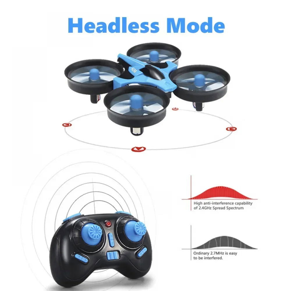 JJRC H36 Mini Rc Drone 4ch 6-Axis Headless Mode Helicopter 360° Flip Remote Control Quadcopter Toy Mini Drone For Kids - Slobuy