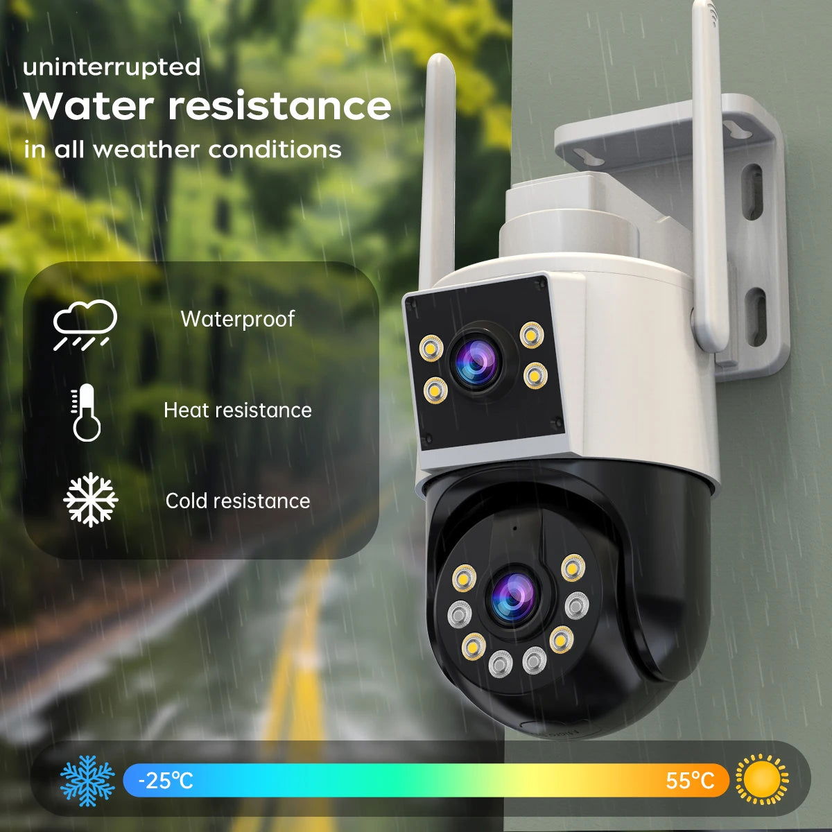 JOOAN 10MP 6MP PTZ Wifi Camera Outdoor Dual Lens Dual Screen IP Camera AI Tracking Security Protection CCTV Surveillance Camera - Slobuy
