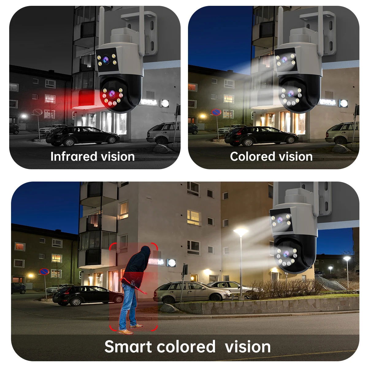 JOOAN 10MP 6MP PTZ Wifi Camera Outdoor Dual Lens Dual Screen IP Camera AI Tracking Security Protection CCTV Surveillance Camera - Slobuy