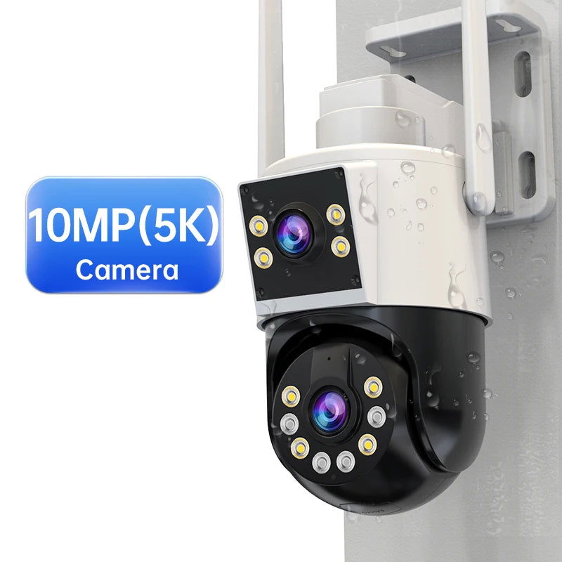 JOOAN 10MP 6MP PTZ Wifi Camera Outdoor Dual Lens Dual Screen IP Camera AI Tracking Security Protection CCTV Surveillance Camera - Slobuy