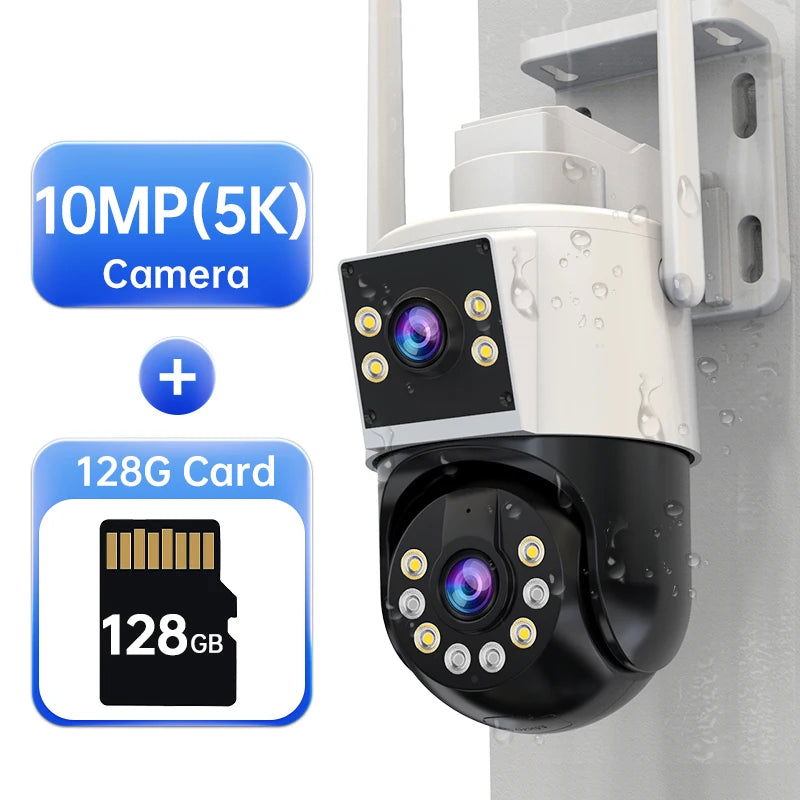 JOOAN 10MP 6MP PTZ Wifi Camera Outdoor Dual Lens Dual Screen IP Camera AI Tracking Security Protection CCTV Surveillance Camera - Slobuy