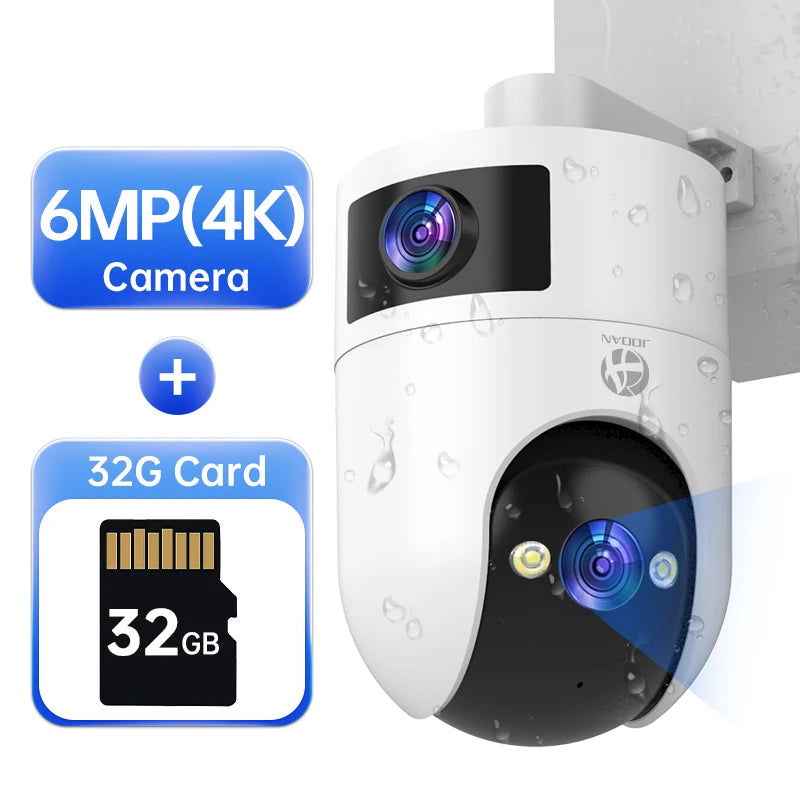 JOOAN 10MP 6MP PTZ Wifi Camera Outdoor Dual Lens Dual Screen IP Camera AI Tracking Security Protection CCTV Surveillance Camera - Slobuy