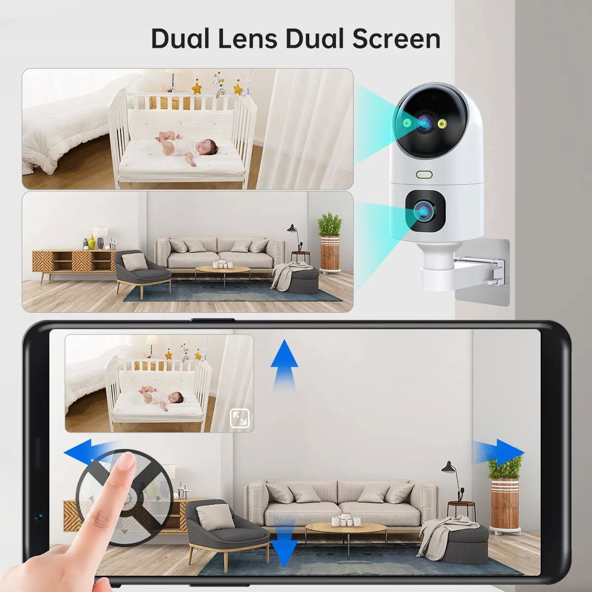 JOOAN 4K PTZ IP Camera 10X Zoom Dual Lens Auto Tracking WiFi CCTV Camera Color Night Home Baby Monitor Video Surveillance - Slobuy